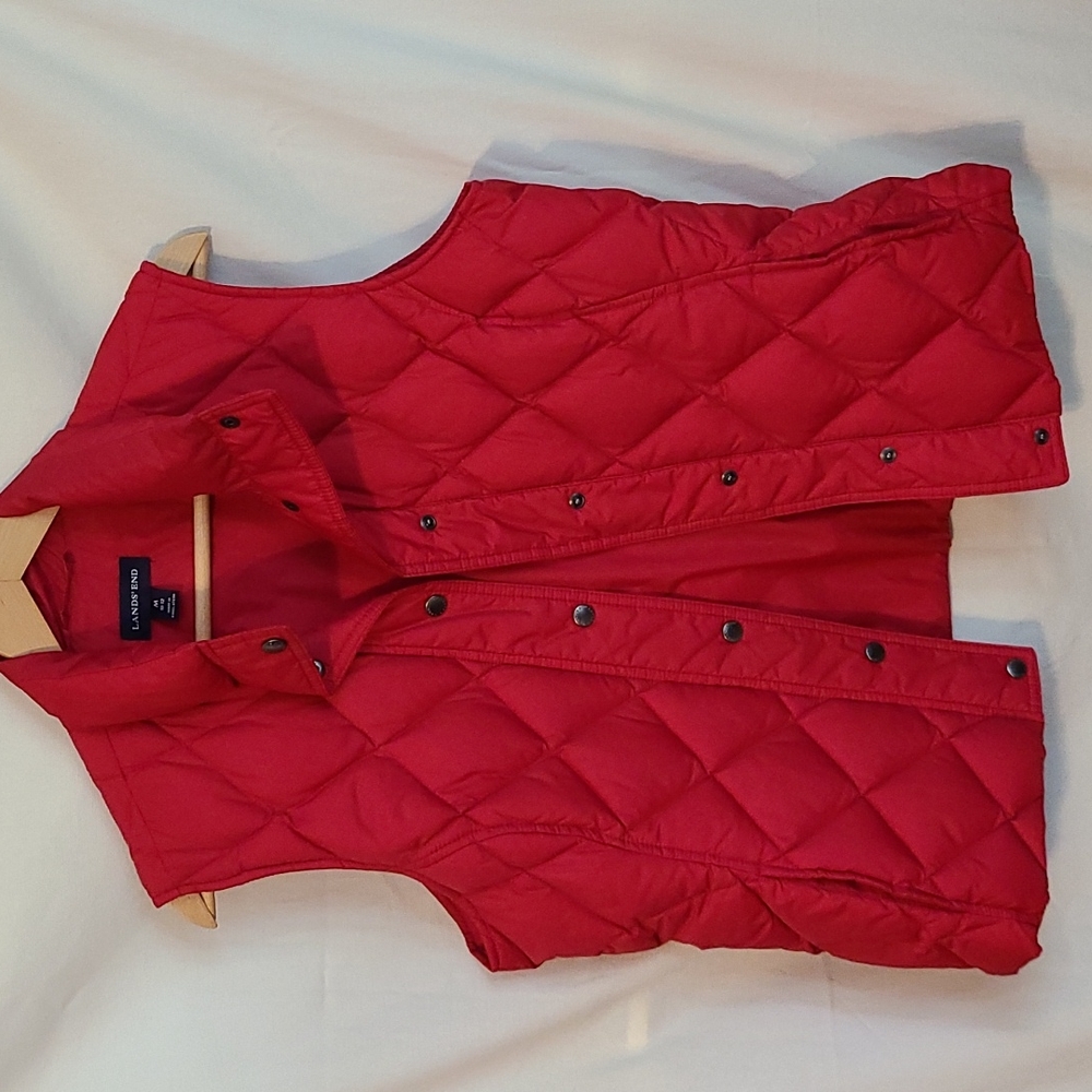 Lands' End Quilted Down Puffer Vest Medium